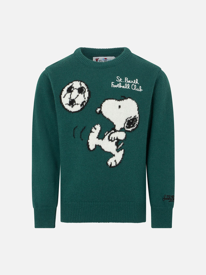 Mc2 Saint Barth Maglia da bambino girocollo con stampa jacquard calcistica Snoopy | SNOOPY - EDIZIONE SPECIALE PEANUTS™