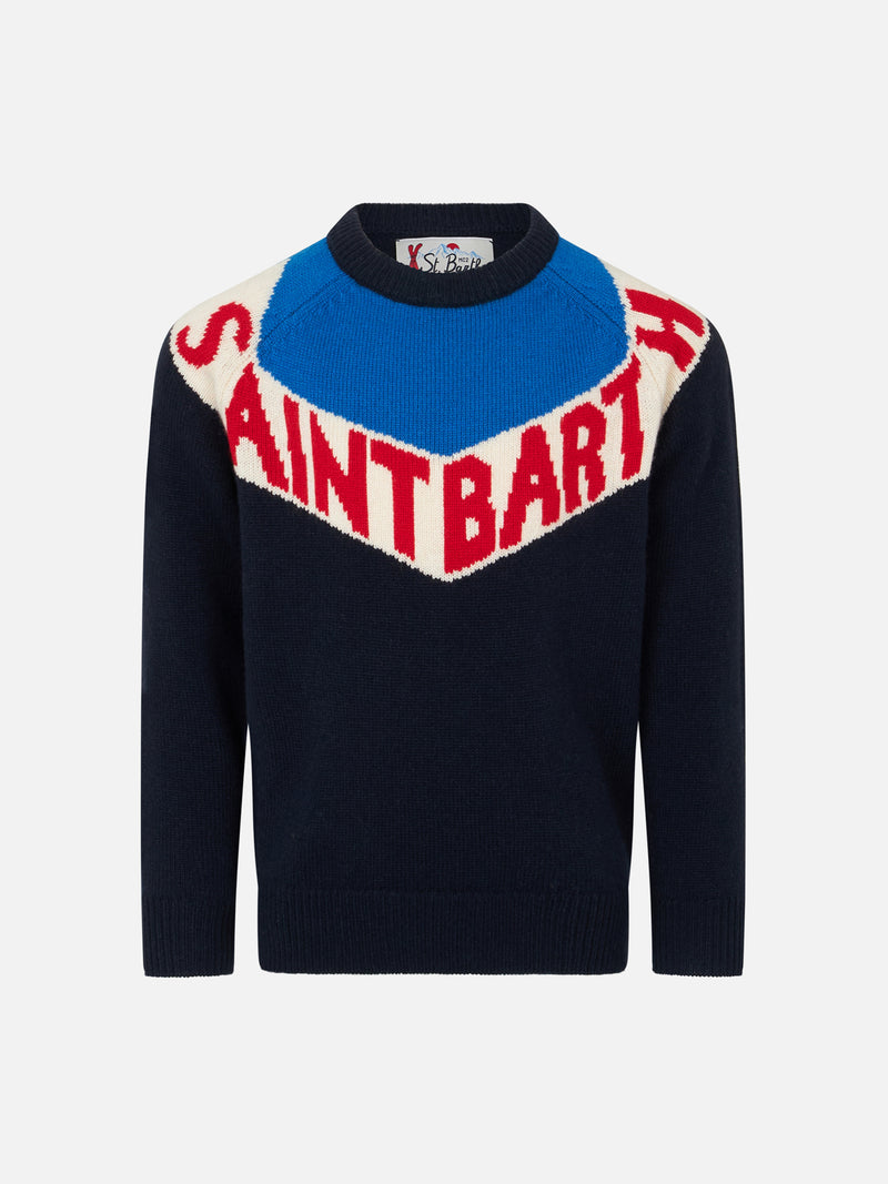 Maglione girocollo da bambino con stampa Saint Barth