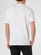 Man off-white linen jersey t-shirt Ecstasea with pocket