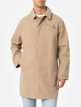 Beige stretch fabric trench Elbert with welt - MC2 Saint Barth