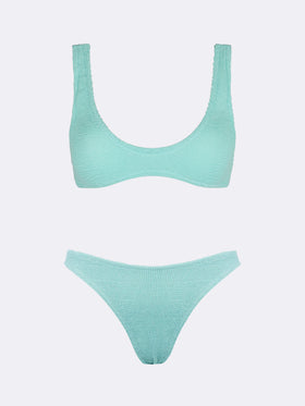 Crinkle bralette bikini Pamy Elise in sage green