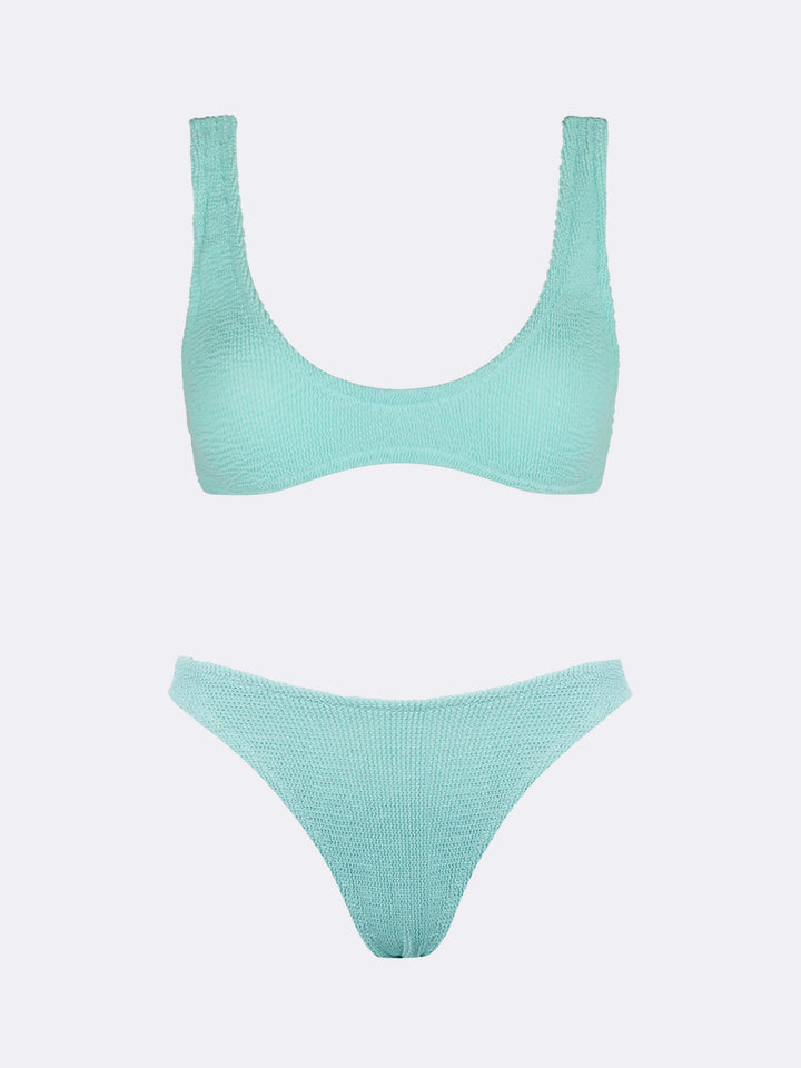Crinkle bralette bikini Pamy Elise in sage green
