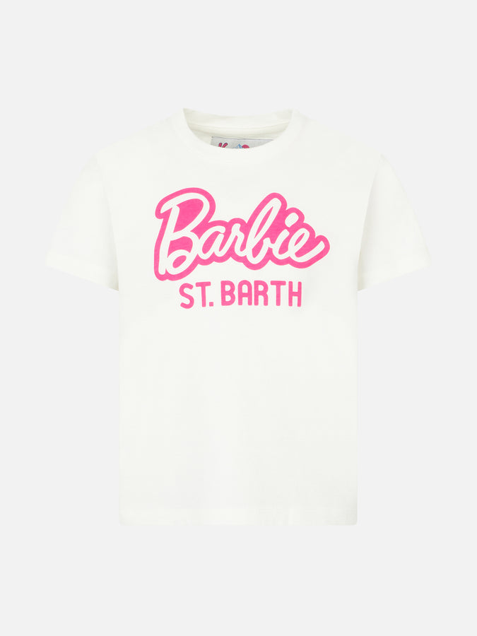 Mc2 Saint Barth T-shirt da bambina in cotone pesante con stampa Barbie St. Barth | EDIZIONE SPECIALE BARBIE