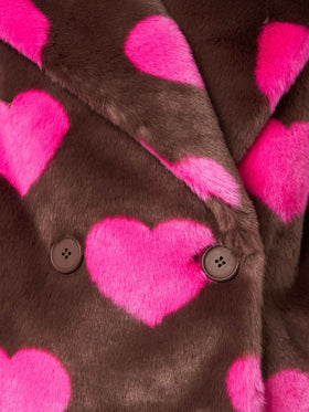 Woman furry short jacket with heart print - MC2 Saint Barth