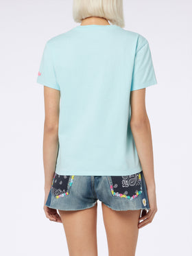 Woman cotton jersey crewneck t-shirt Emilie with Spesso ho Sempre Ragione embroidery | INSULTI LUMINOSI SPECIAL EDITION - MC2 Saint Barth