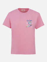 T-shirt da donna girocollo Emilie in jersey di cotone con ricamo Gin Tonic