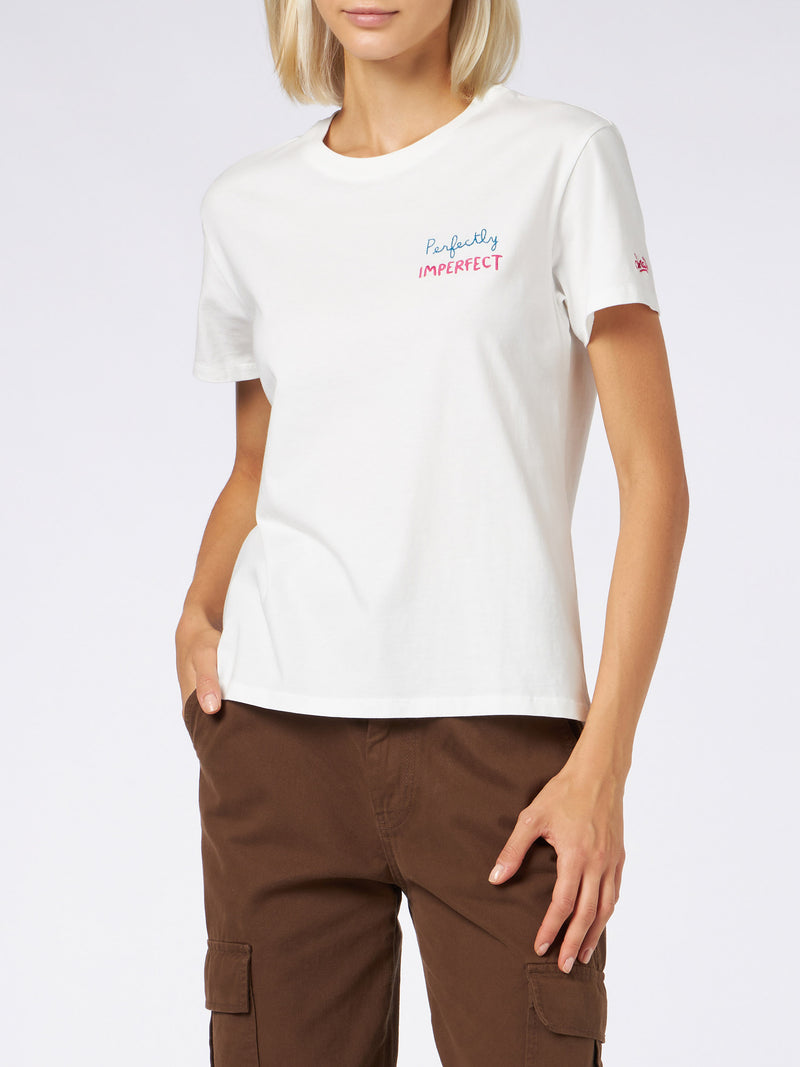 T-shirt da donna in cotone pesante con ricamo Perfectly Imperfect – MC2  Saint Barth