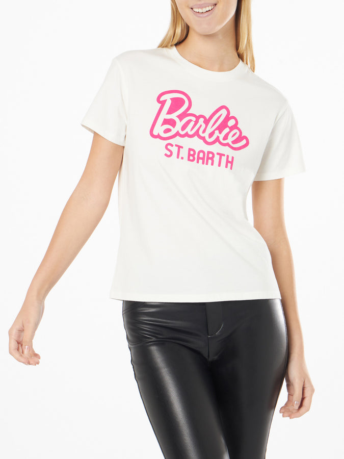 Mc2 Saint Barth T-shirt da donna in cotone pesante con stampa Barbie St. Barth | EDIZIONE SPECIALE BARBIE