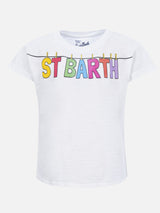 Mädchen-T-Shirt mit St. Barth-Multicolor-Print