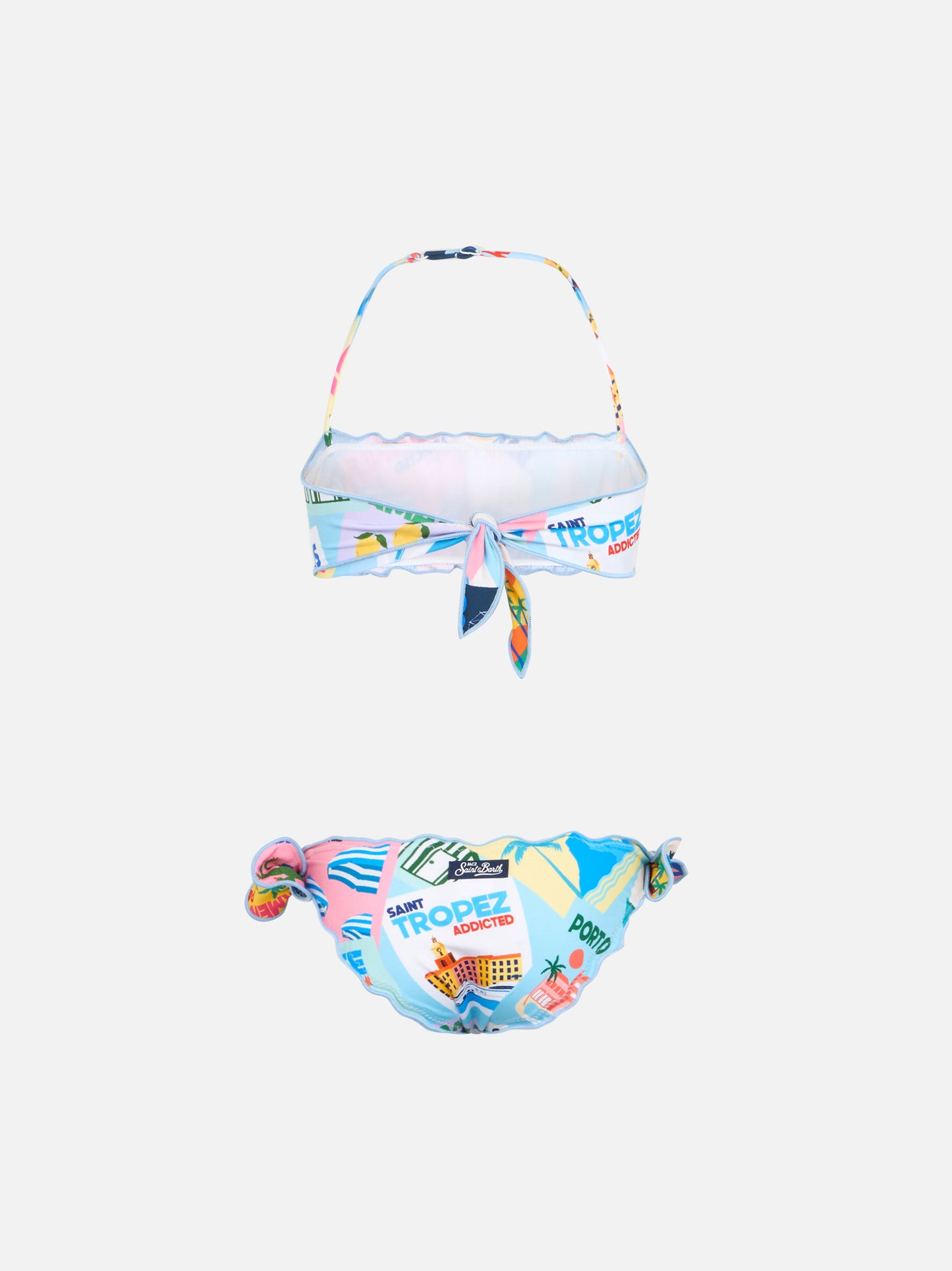 Emy classic bandeau bikini with postcard print - MC2 Saint Barth