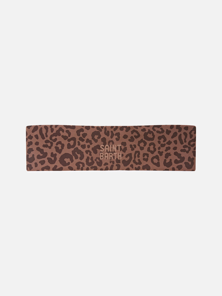 Studio headband with leopard print