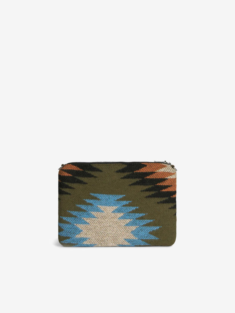Parisienne blanket crossbody pouch bag with ethnic print