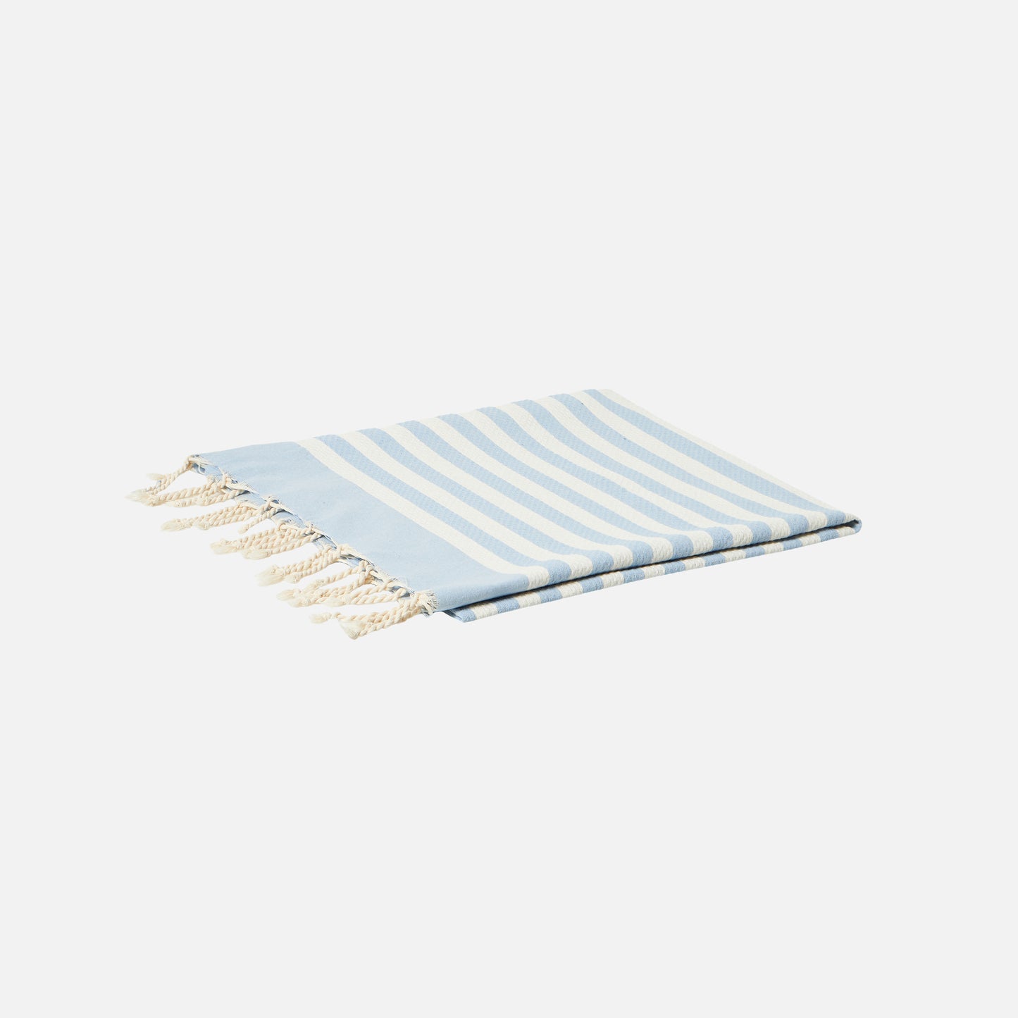 Cotton beach towel Fouta with light blue striped print - MC2 Saint Barth