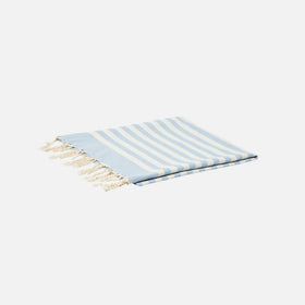 Cotton beach towel Fouta with light blue striped print - MC2 Saint Barth