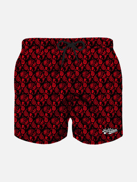 Boy light fabric swim shorts with Milan paisley print | MILAN SPECIAL EDITION - MC2 Saint Barth