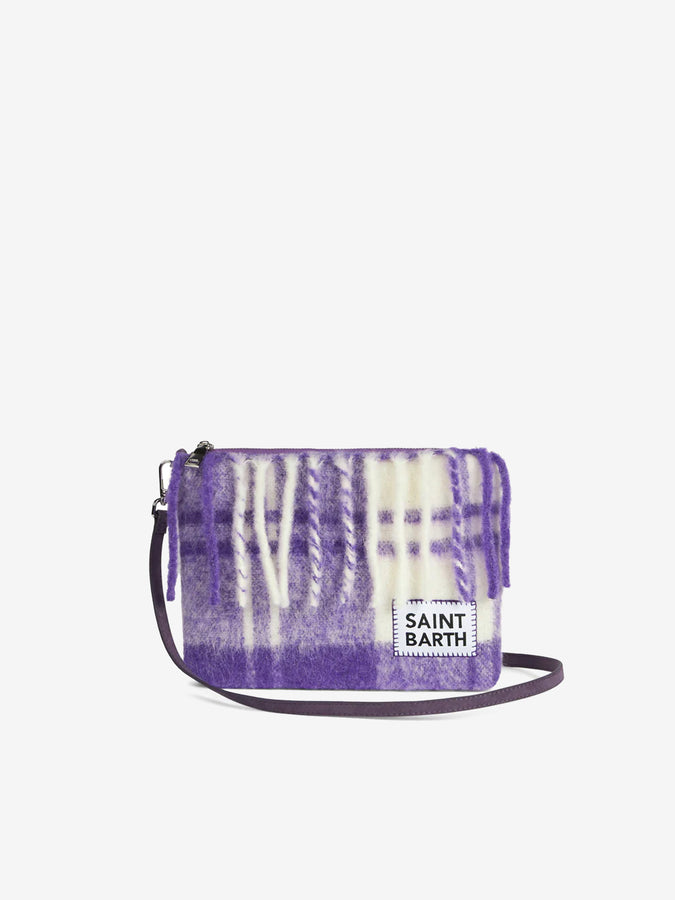 Mc2 Saint Barth Pouch a tracolla coperta Parisienne con stampa tartan viola