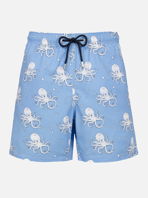 Mittellange Gustavia-Badeshorts für Herren mit Oktopus-Print