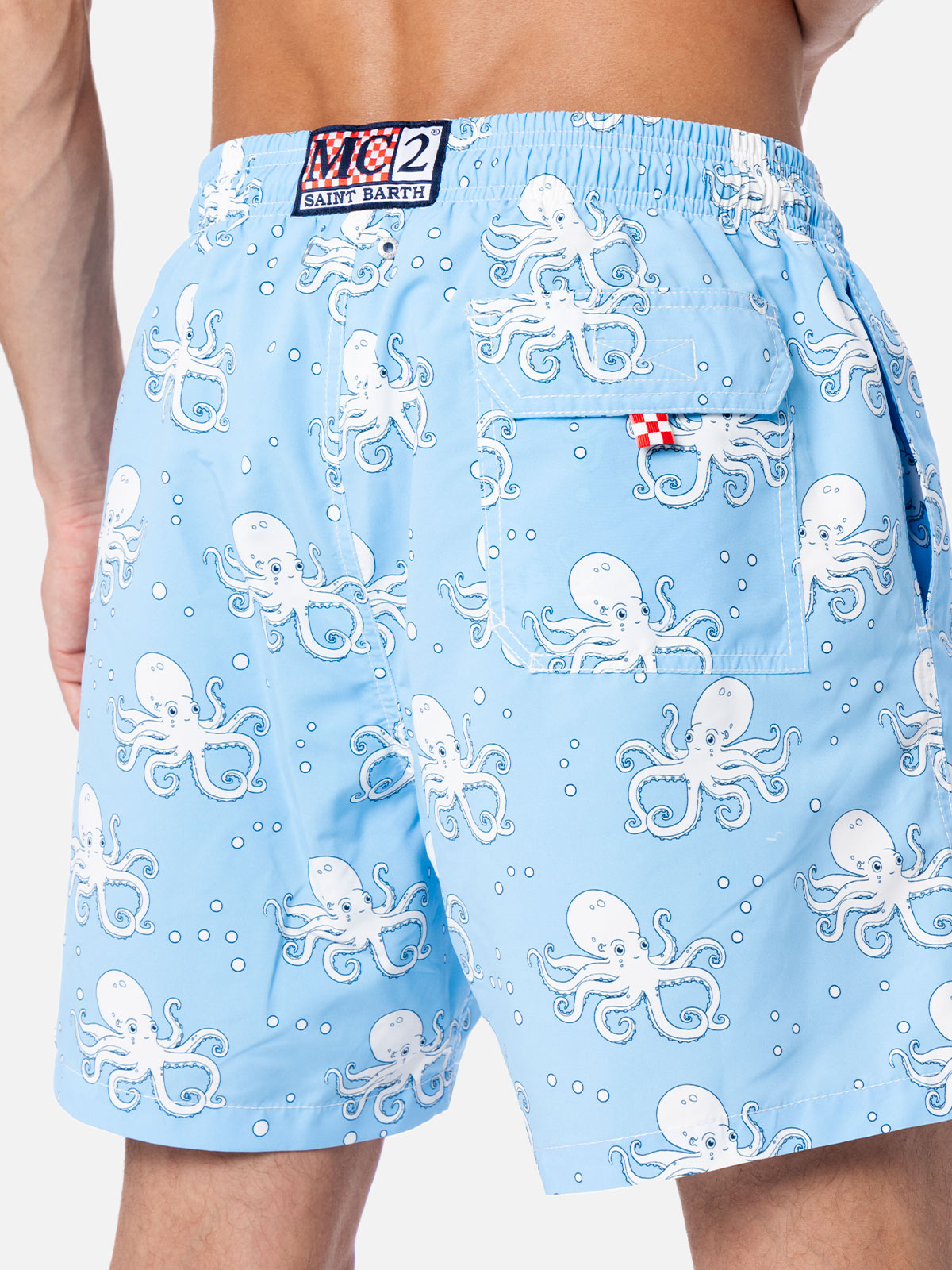 Man mid-length Gustavia swim-shorts with octopus print - MC2 Saint Barth