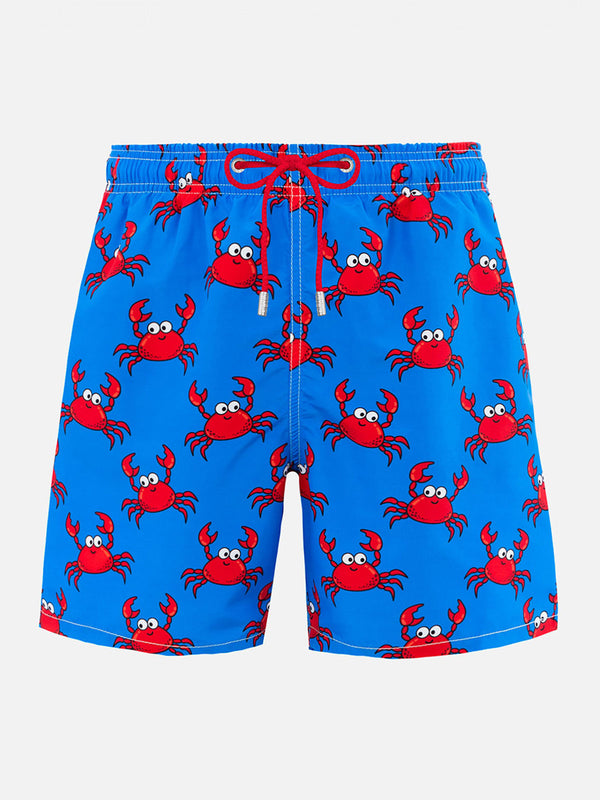 Mittellange Gustavia-Badeshorts für Herren mit Krabbenprint