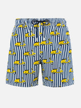 Man mid-length Gustavia swim-shorts with Vespa print | VESPA SPECIAL EDITION