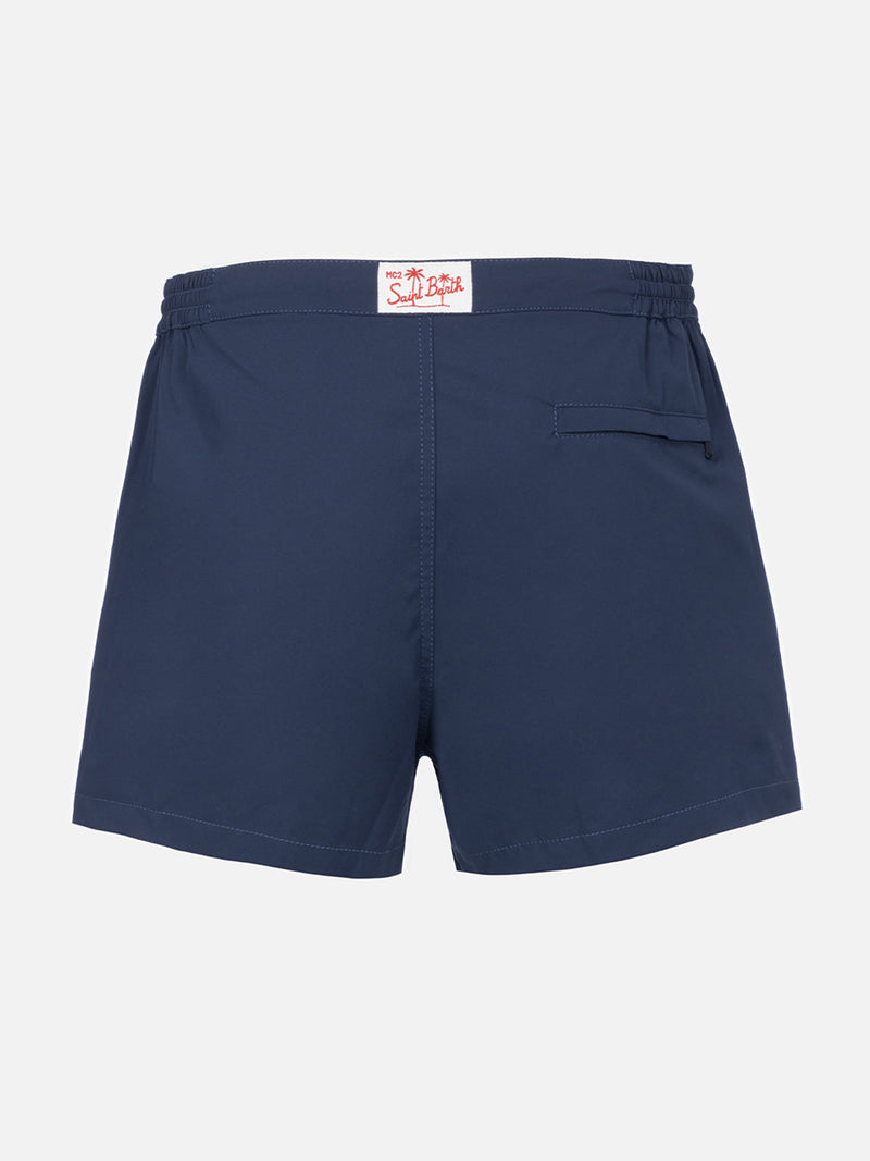Man navy blue fitted cut swim shorts Harrys