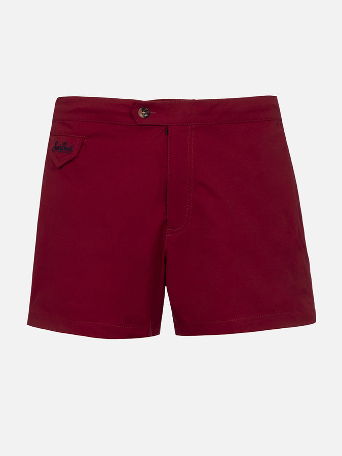 Mc2 Saint Barth Pantaloncini da bagno uomo Harrys dal taglio aderente bordeaux