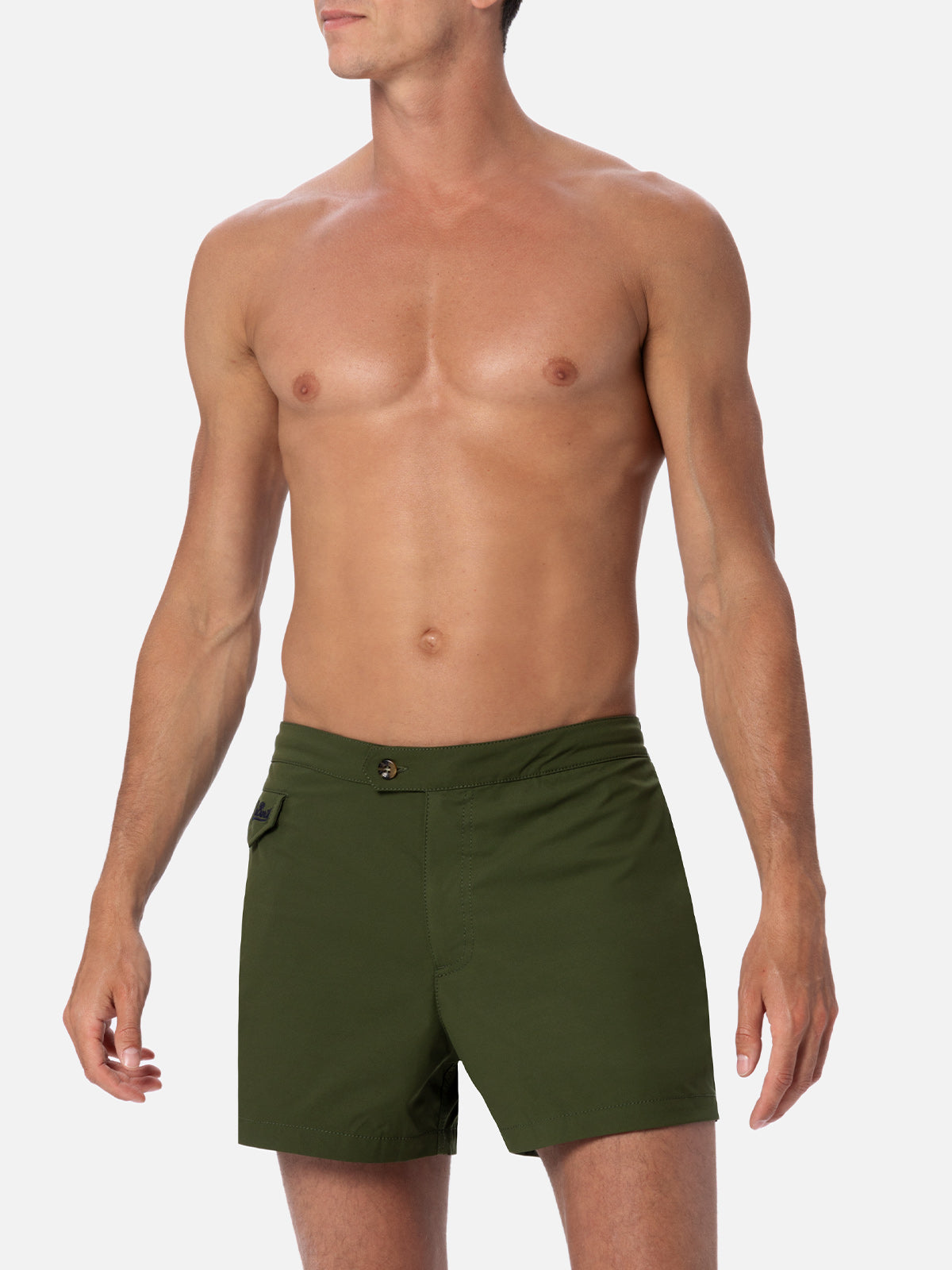 Man military green fitted cut swim shorts Harrys - MC2 Saint Barth