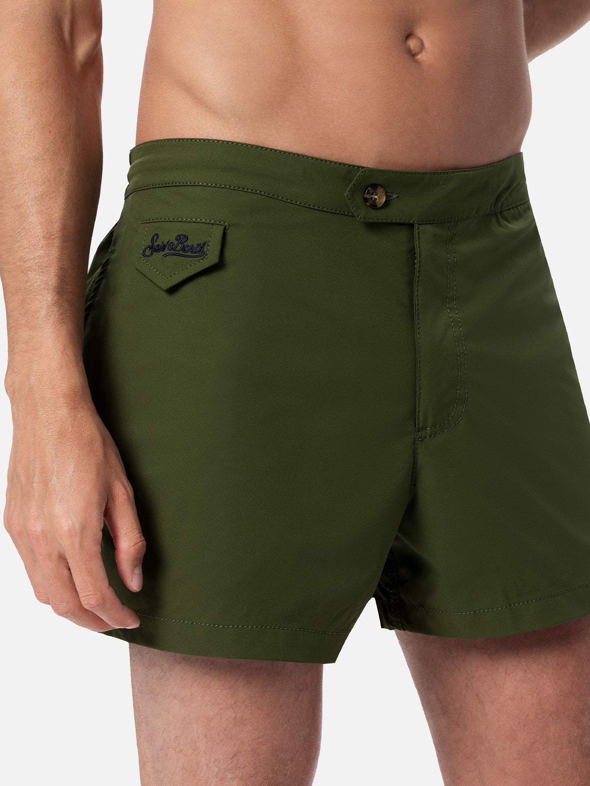Man military green fitted cut swim shorts Harrys - MC2 Saint Barth
