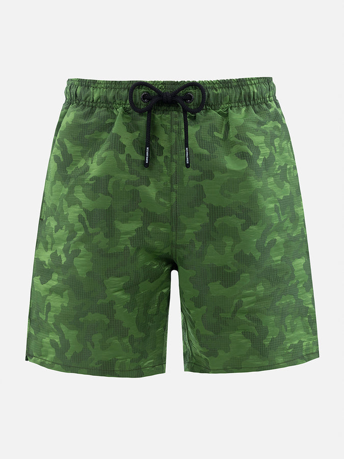 Mc2 Saint Barth Boxer mare da uomo in tessuto ripstop Harbour The Riviera con stampa jacquard camo