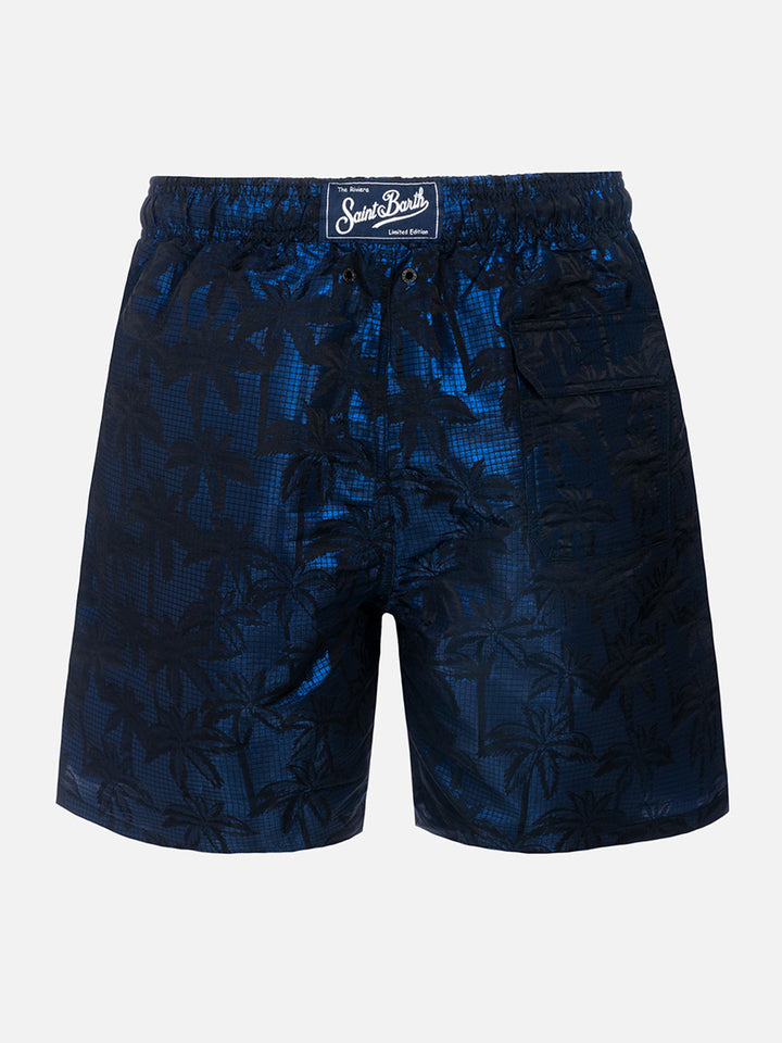 Man ripstop fabric swim shorts Harbour The Riviera with palm jacquard - MC2 Saint Barth