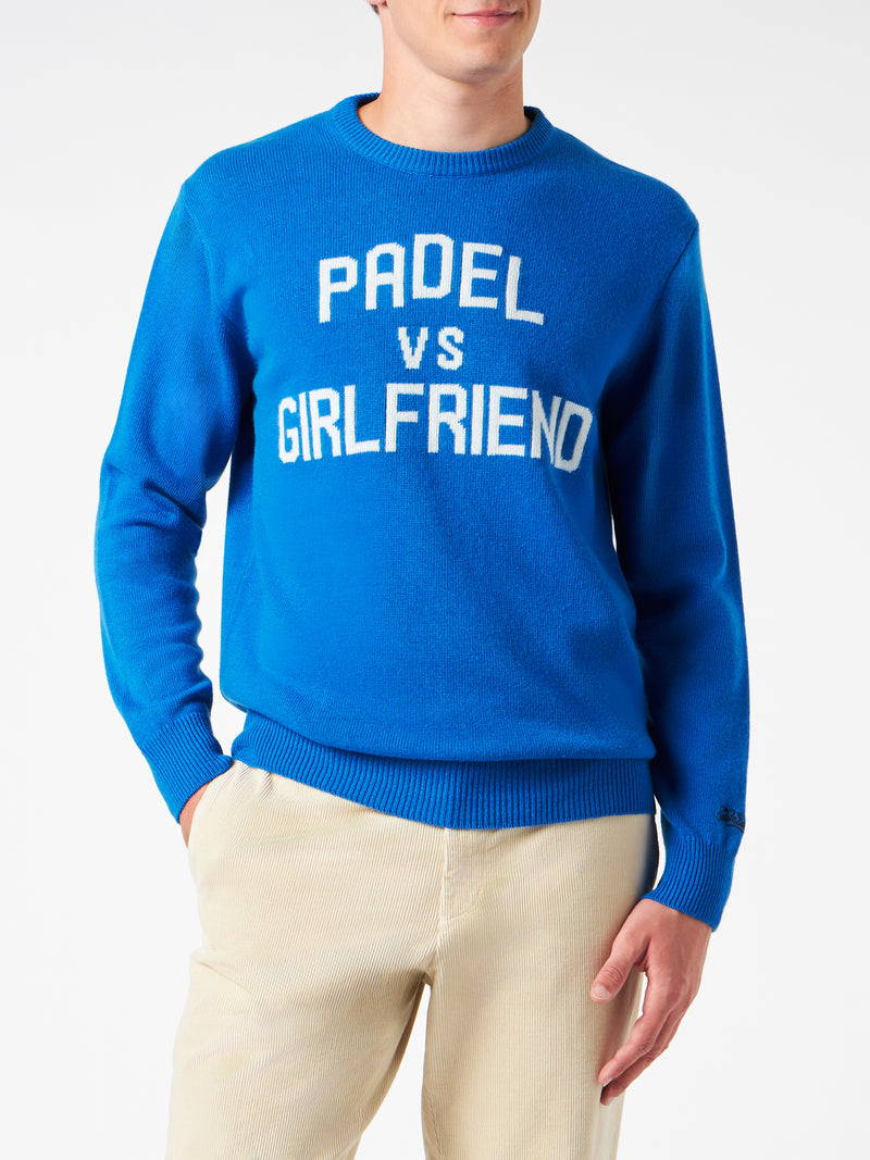 Maglia da uomo girocollo con stampa jacquard Padel vs Girlfriend