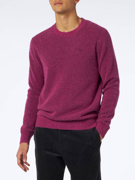 Man fuchsia stretch wool sweater with St. Barth embroidery - MC2 Saint Barth
