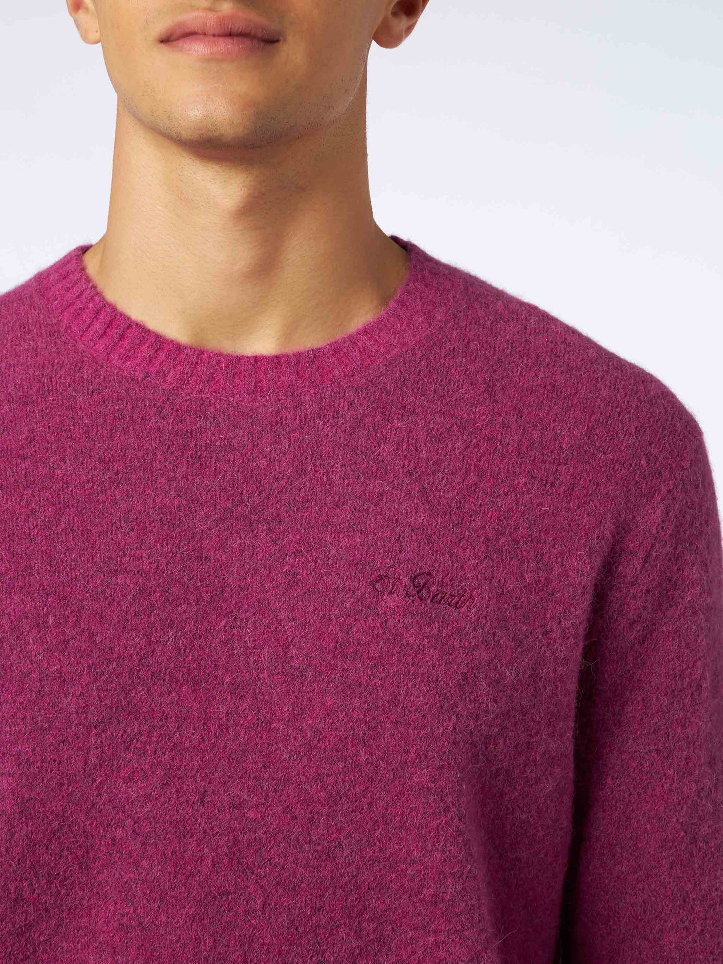 Man fuchsia stretch wool sweater with St. Barth embroidery - MC2 Saint Barth