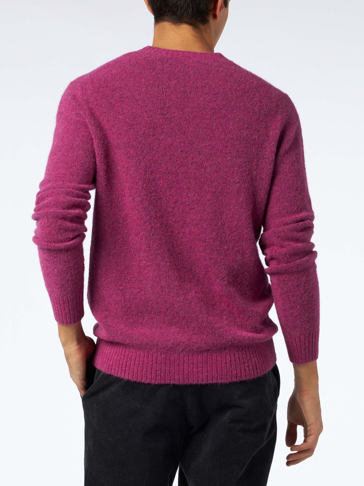 Man fuchsia stretch wool sweater with St. Barth embroidery - MC2 Saint Barth