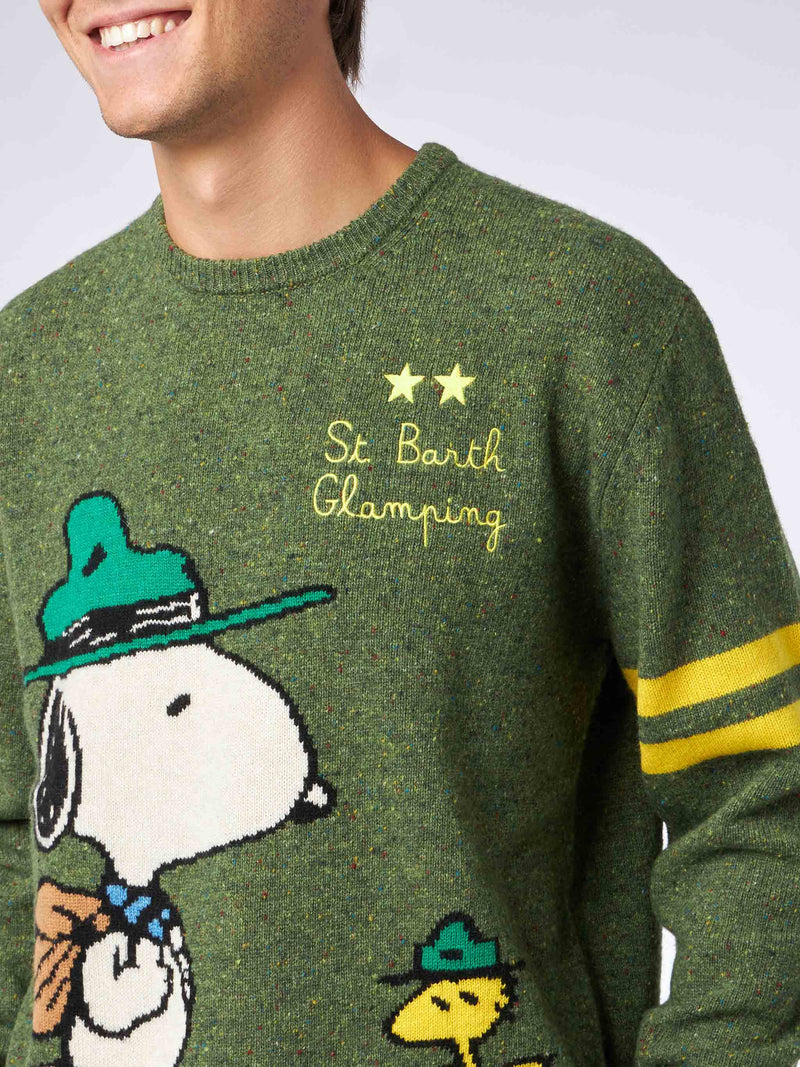 Donegal-Pullover für Herren mit Rundhalsausschnitt und Snoopy-Jacquard-Print | SNOOPY – ©PEANUTS SONDERAUSGABE