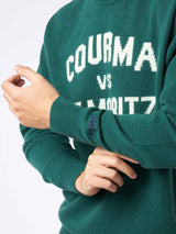 Man crewneck sweater with Courma vs St. Moritz jacquard