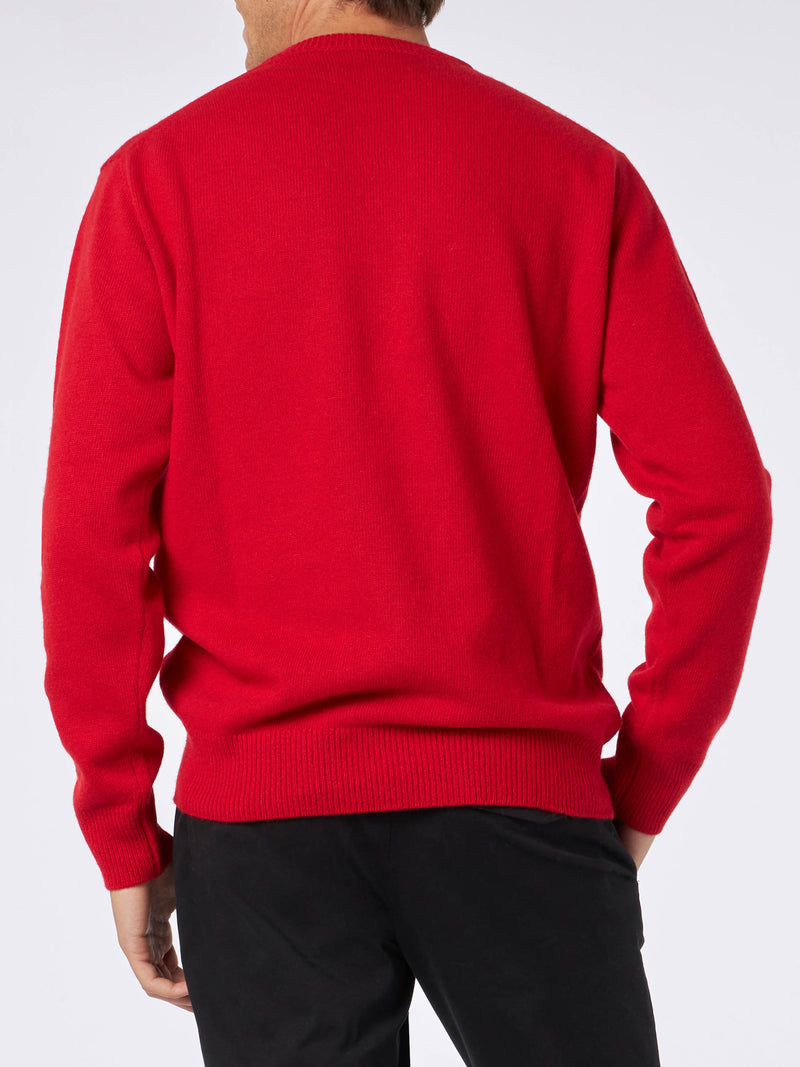 Maglione rosso da uomo stampa Gin-Gle Bells