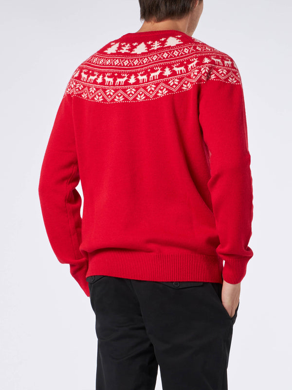 Norwegian style man red sweater