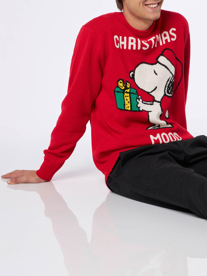 Mc2 Saint Barth Maglia da uomo stampa Snoopy Christmas Mood | Edizione speciale Peanuts™