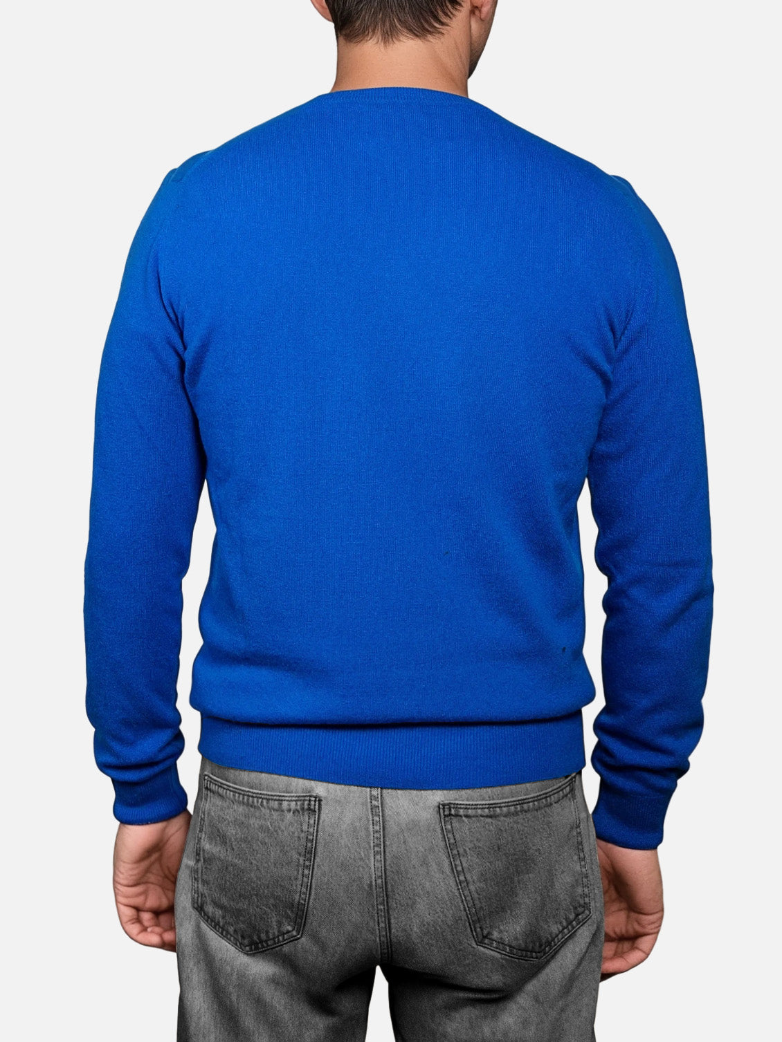 Man bluette sweater Heron Light with Settimana Blanc embroidery | BLANC 1664 SPECIAL EDITION - MC2 Saint Barth