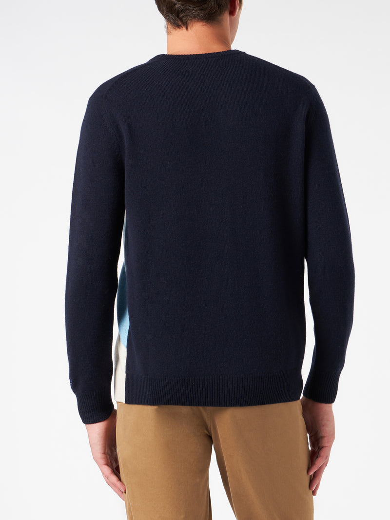 Man crewneck sweater with Turbone jacquard