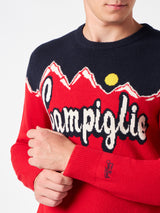 Maglia da uomo girocollo con stampa jacquard Campiglio