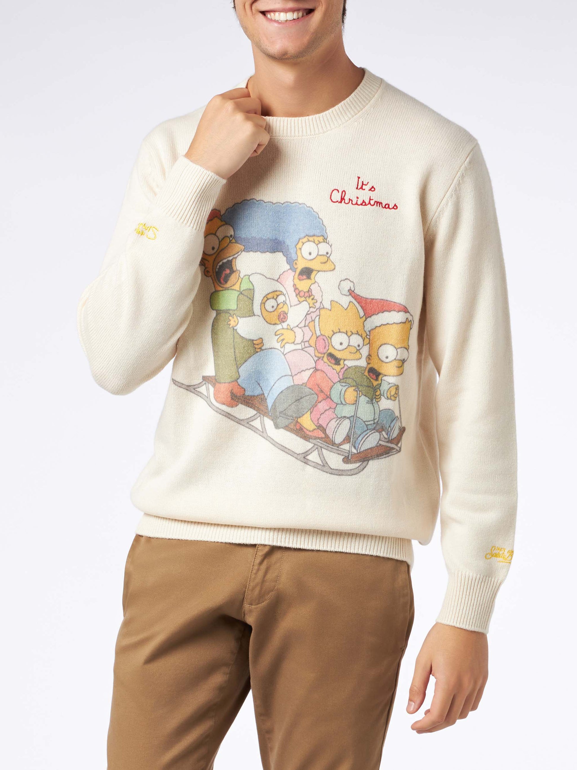 Man crewneck sweater with The Simpson family jacquard | THE SIMPSONS SPECIAL EDITION - MC2 Saint Barth