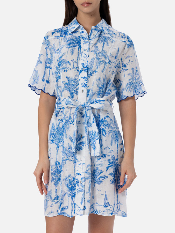 Mc2 Saint Barth Woman flower linen dress Hermione