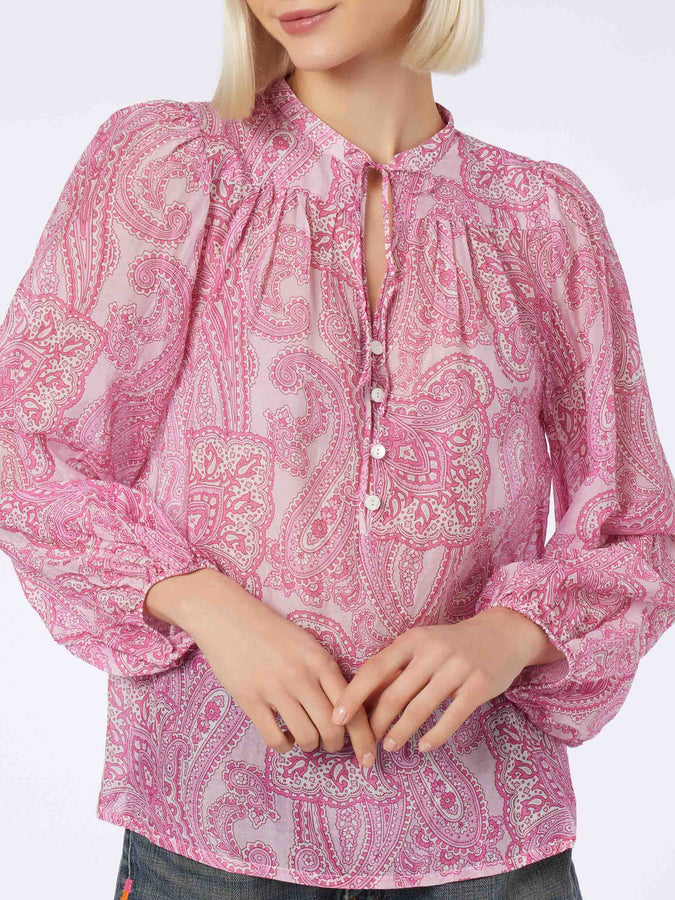 Mc2 Saint Barth Blusa da donna in voile di seta paisley Harper