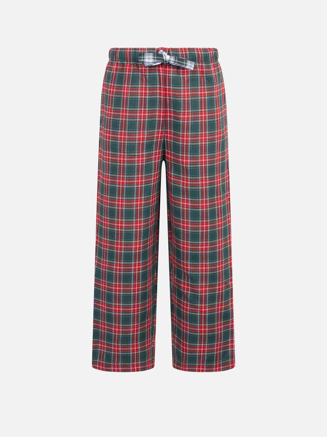 Mc2 Saint Barth Pantaloni pigiama da bambina con stampa tartan