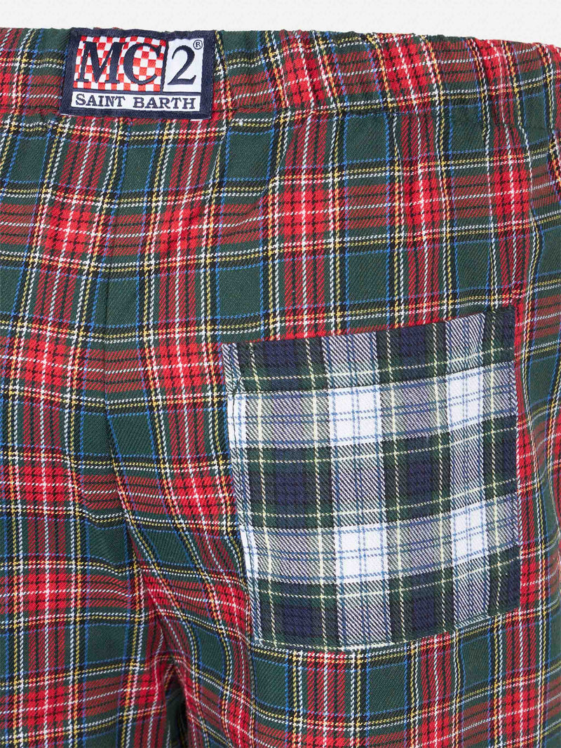 Pantaloni pigiama da bambina con stampa tartan