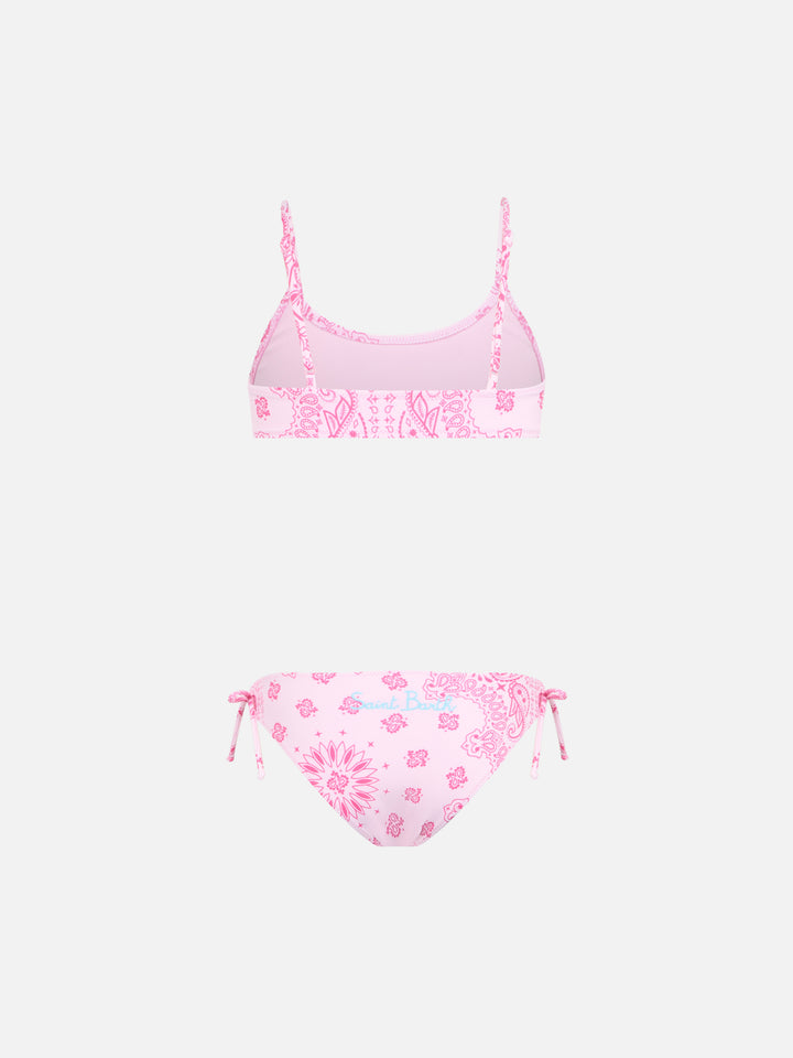 Girl pink bandanna bralette bikini Jaiden - MC2 Saint Barth