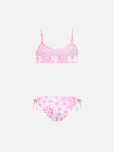 Bikini s bralette bandana rosa da bambina Jaiden