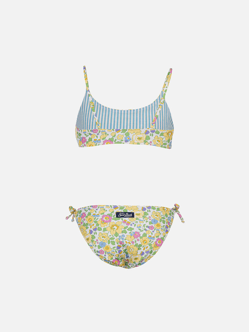 Bikini a bralette double face da bambina Jaiden | REALIZZATO CON TESSUTO LIBERTY